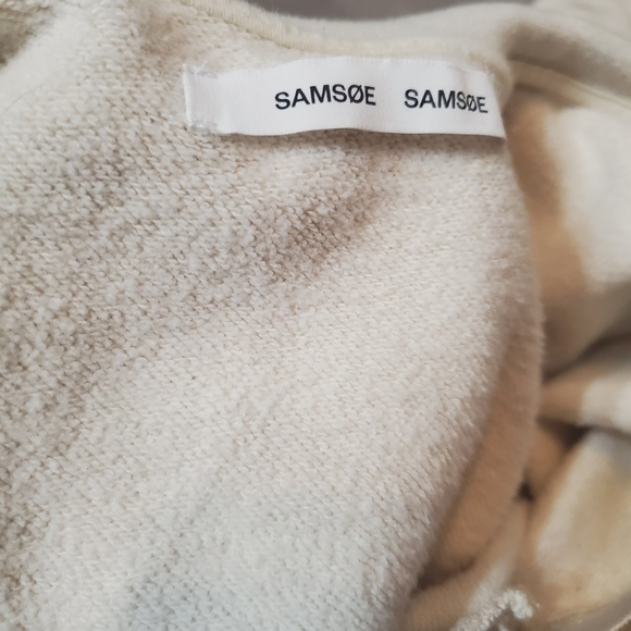 Samsoe Samsoe "Elli polo" long sleeve sweater. Heathered grey and cream. Size S. - Picture 5 of 12